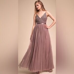 BHLDN & Anthropologie Avery dress size 0 beaded tulle